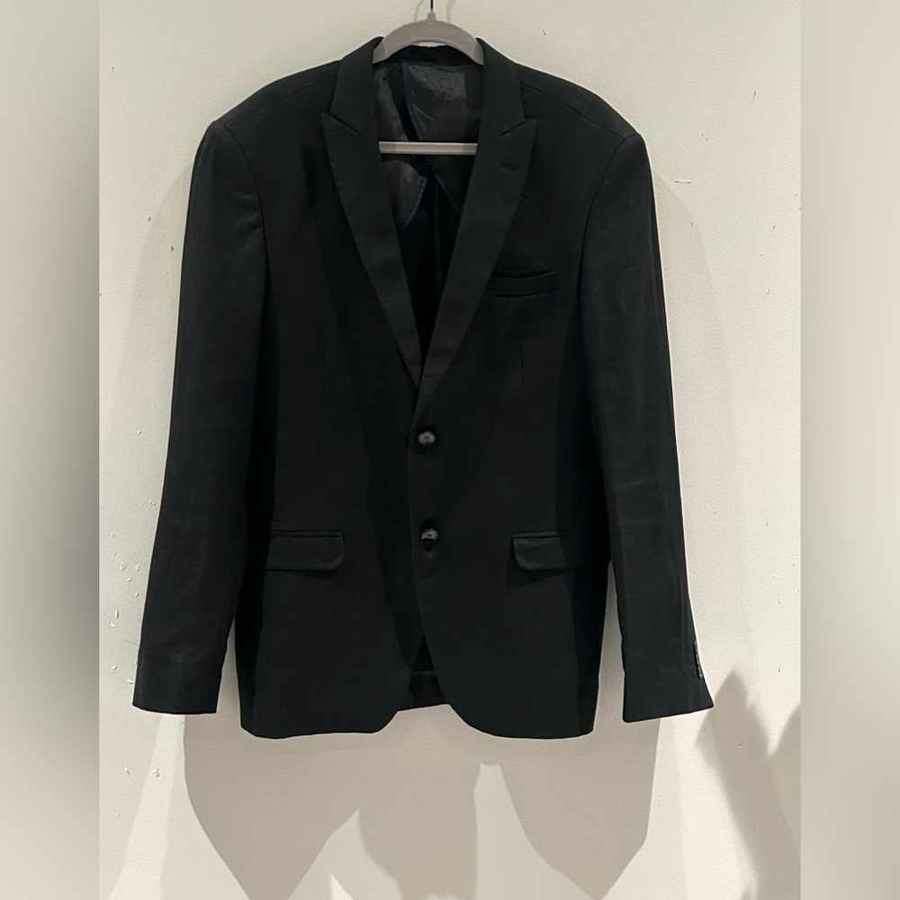 Dewberry- Couture Deluxe/Paramount Quality Elegant 100% Linen Black Men's Blazer